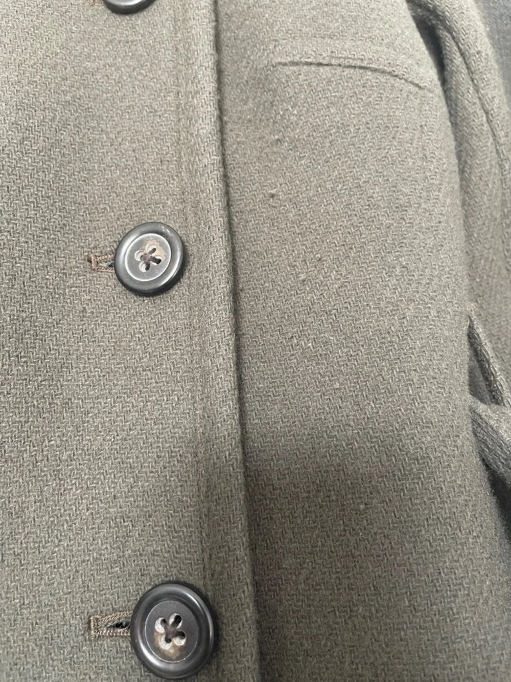 J.Crew Olive Green Stadium Cloth Boulevard Wool Trench Coat